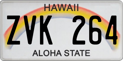 HI license plate ZVK264