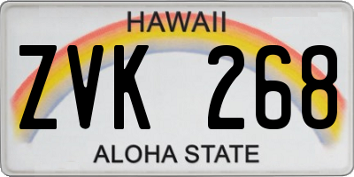 HI license plate ZVK268