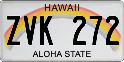 HI license plate ZVK272