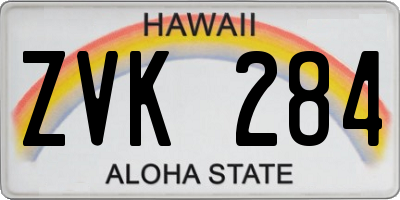 HI license plate ZVK284