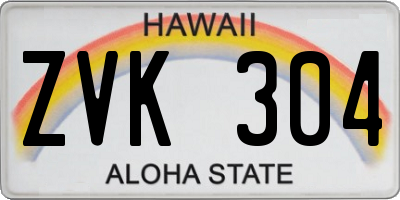 HI license plate ZVK304