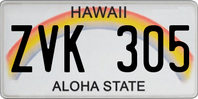 HI license plate ZVK305