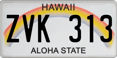 HI license plate ZVK313