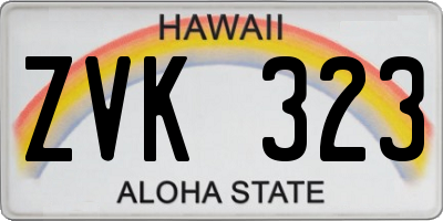 HI license plate ZVK323