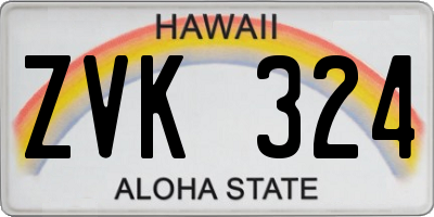 HI license plate ZVK324