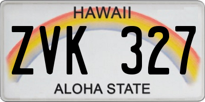 HI license plate ZVK327