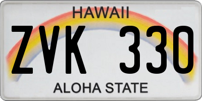 HI license plate ZVK330