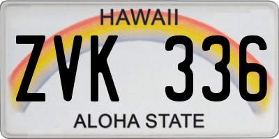 HI license plate ZVK336
