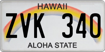 HI license plate ZVK340