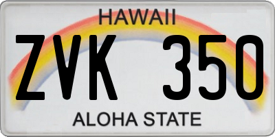 HI license plate ZVK350