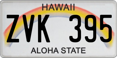 HI license plate ZVK395