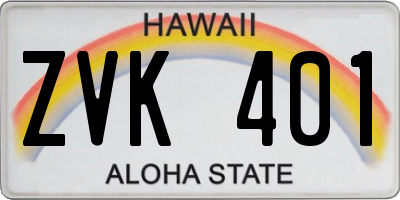 HI license plate ZVK401