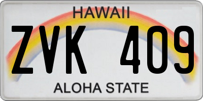 HI license plate ZVK409