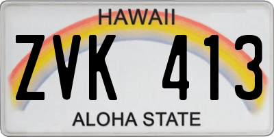 HI license plate ZVK413
