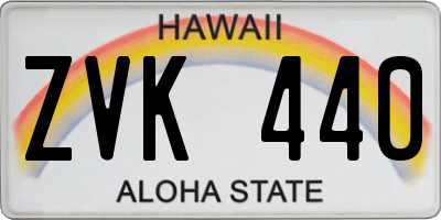 HI license plate ZVK440