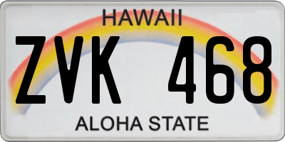 HI license plate ZVK468