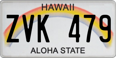 HI license plate ZVK479