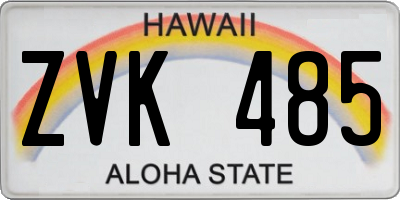 HI license plate ZVK485