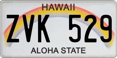 HI license plate ZVK529