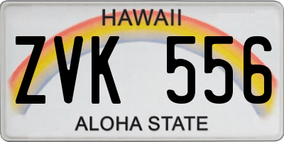 HI license plate ZVK556