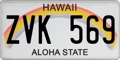 HI license plate ZVK569