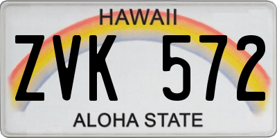 HI license plate ZVK572