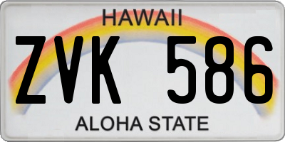 HI license plate ZVK586