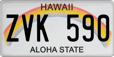 HI license plate ZVK590