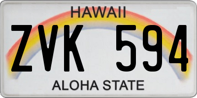 HI license plate ZVK594