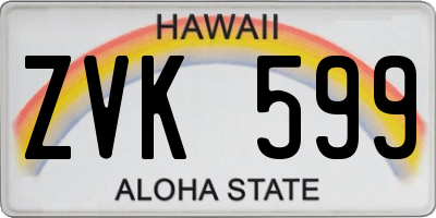 HI license plate ZVK599