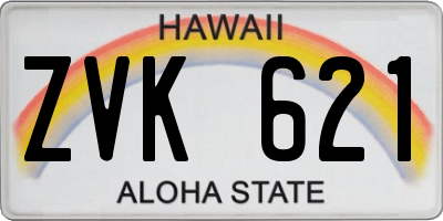 HI license plate ZVK621