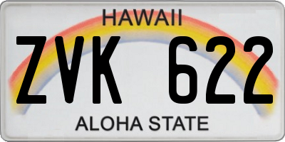 HI license plate ZVK622