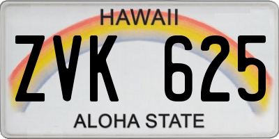 HI license plate ZVK625