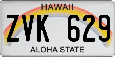 HI license plate ZVK629