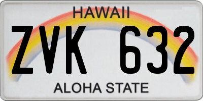 HI license plate ZVK632
