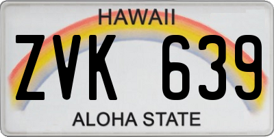 HI license plate ZVK639