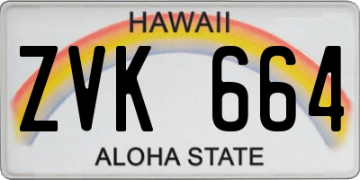 HI license plate ZVK664