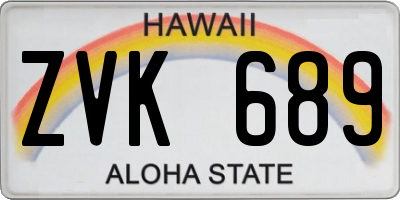HI license plate ZVK689