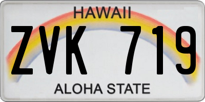 HI license plate ZVK719