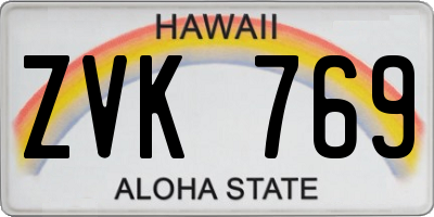 HI license plate ZVK769