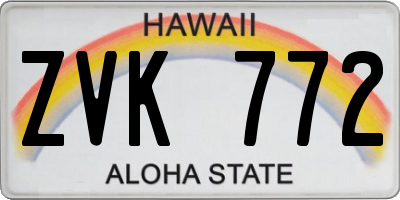 HI license plate ZVK772