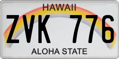 HI license plate ZVK776