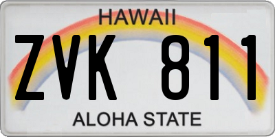 HI license plate ZVK811
