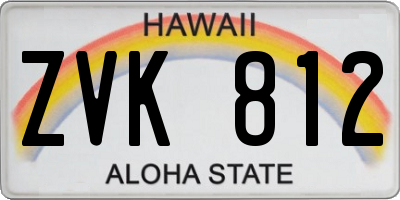 HI license plate ZVK812