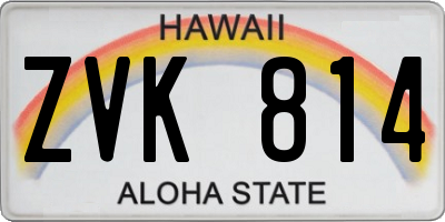 HI license plate ZVK814