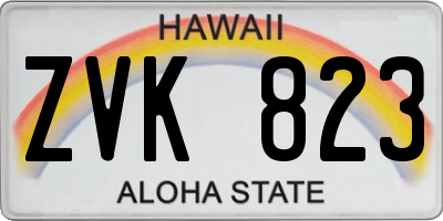 HI license plate ZVK823