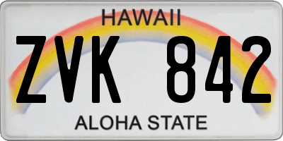 HI license plate ZVK842