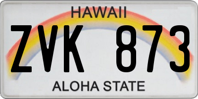 HI license plate ZVK873