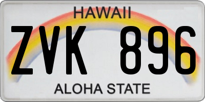 HI license plate ZVK896