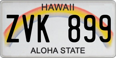 HI license plate ZVK899